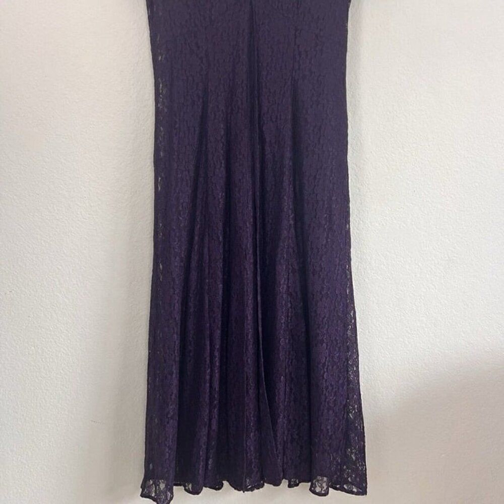 Vintage Purple Lace Romantic Goth Victorian Women Layered Midi/maxi Dress Large - Picture 12 of 12